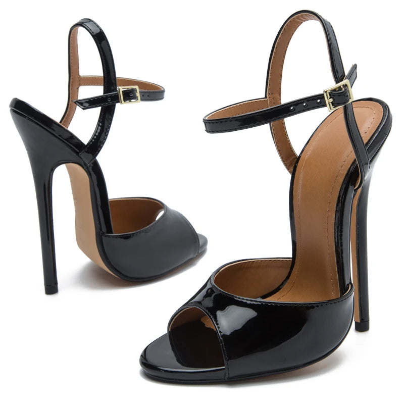 Women's Sandals 2025 Summer Shoes High Heels Hey Si Mey Sexy Black Red Party Slingback Dance Wedding Fetish Shoes Large Size