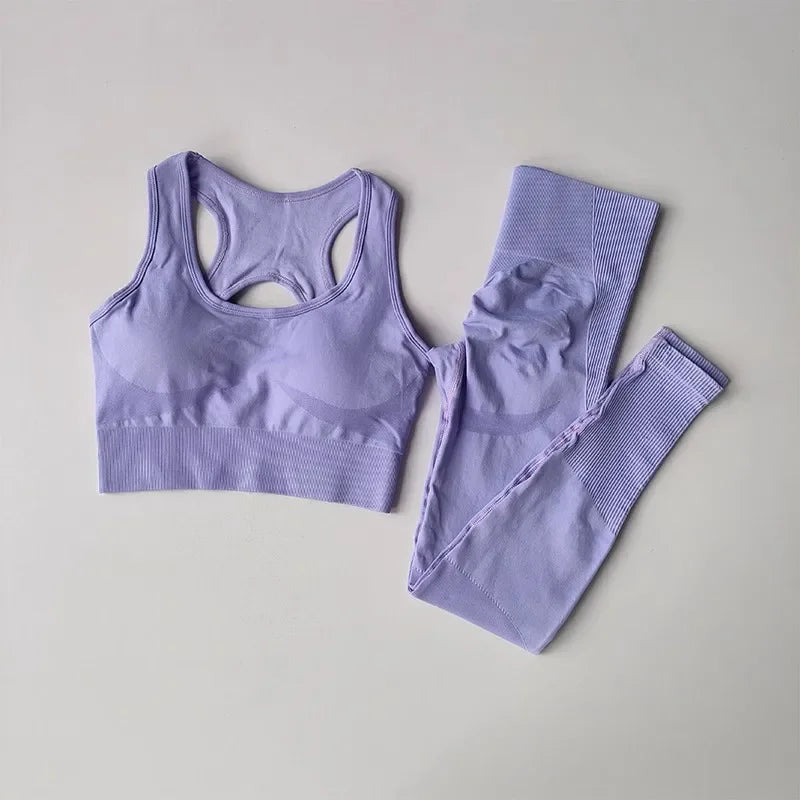 Women's tracksuit Fitness Suit Yoga Sets Sportswear Workout Sports Bra+High Waist Leggings Gym Clothing Seamless Sports Suits