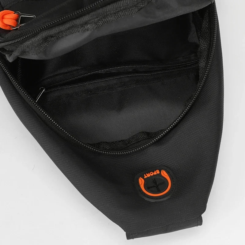 Casual men's crossbody bag Oxford cloth waterproof material sports fitness chest bag cell phone change documents storage bags