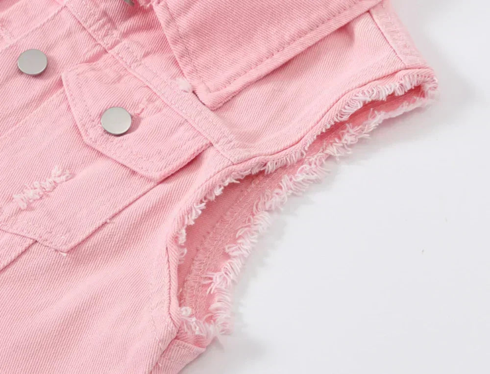 Streetwear Denim Vest for Women