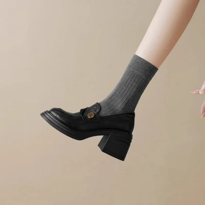 Women High Heel Causal Loafers