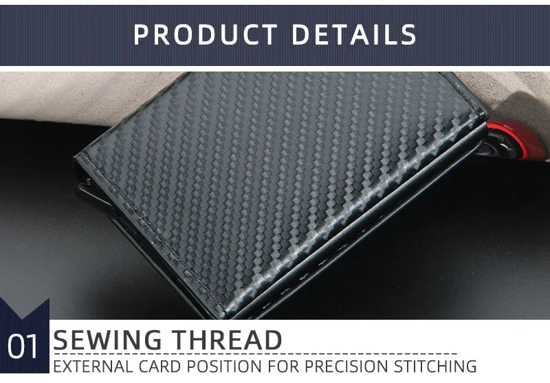 2024 Magnet Anti Rfid Blocking ID Credit Card Holder Case for Men Leather ID Bank Wallets with Magnetic Buckle Closer Cardholder