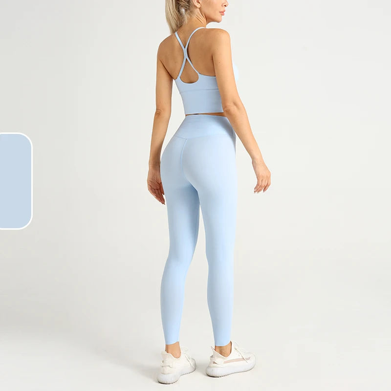 2 Piece Yoga Clothes Women's Tracksuit Athletic Wear Pilates Fitness Suit Gym Workout Push Up Clothes Sports Bra Leggings Suit