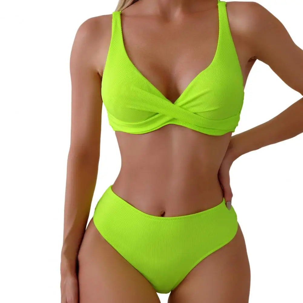 Sexy Summer Beachwear for Women Quick Drying Solid Color