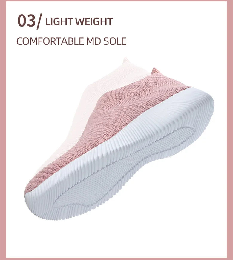 Breathable Flats Elastic Flat Shoes For Women Sneakers