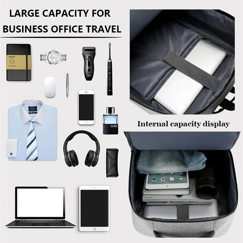 Waterproof Oxford Laptop Backpack for Men 15.6 Inch USB Charging Business Travel School Backpack High Capacity