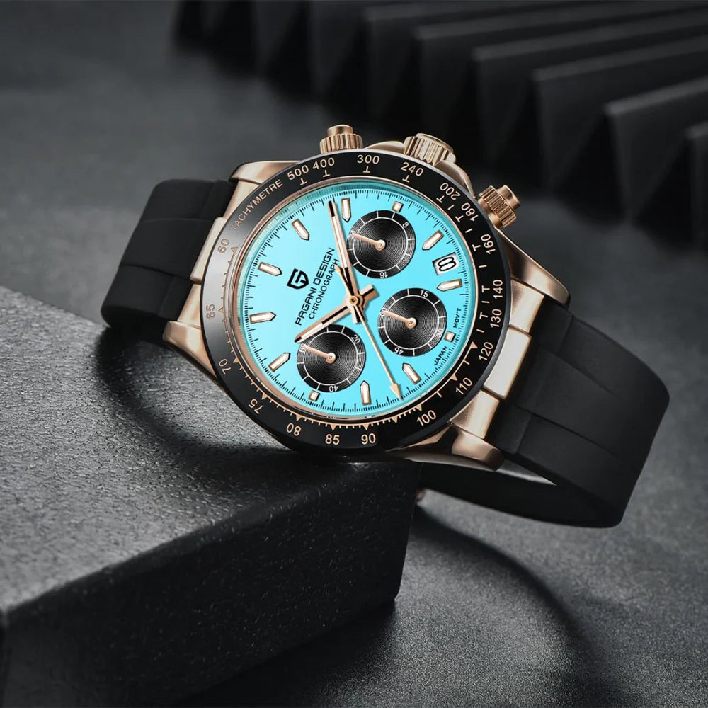 PAGANI DESIGN 40MM V2 Men Quartz Watches Sapphire Retro Chronograph Stainless Steel Waterproof Watch Men Relogio Masculino