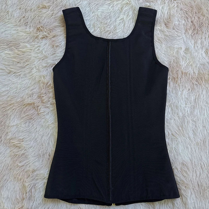 AfruliA XXXS Fajas Colombian Girdles High Compression Vest Waist Trainer Corset with Zipper Hook Flat Belly Slimming Body Shaper