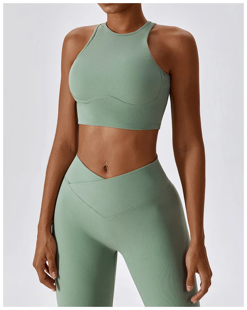 Women's Sport Bras Gym High Intensity Underwear Running Yoga Beautiful Back Dry Bras Shockproof Rib Workout Bra Seamless Fitness
