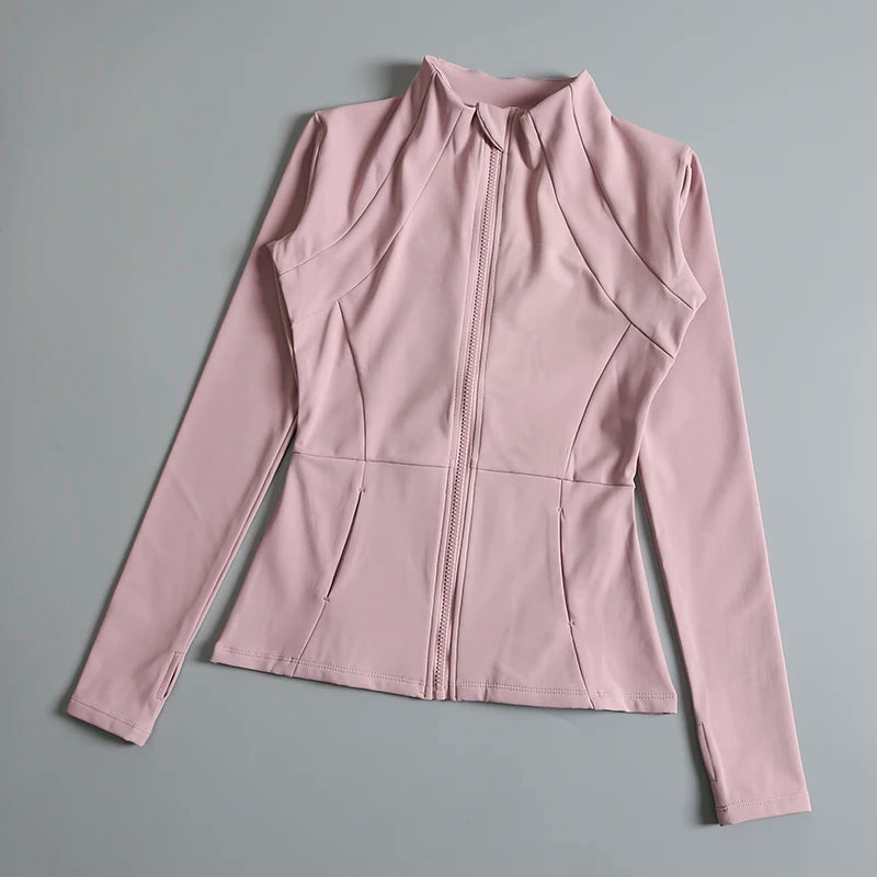 Womens Gym Yoga Wear Zip Up Jackets High Quality Workout Fitness Long Sleeve Yoga Tops Activewear Streetwear