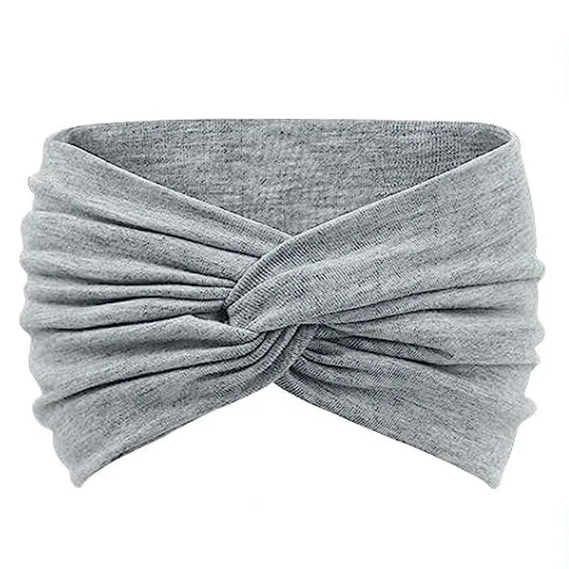 Yoga Headbands For Women's Hair Wide Thick Stretchy Boho African Turban Knotted Leopard Head Bands