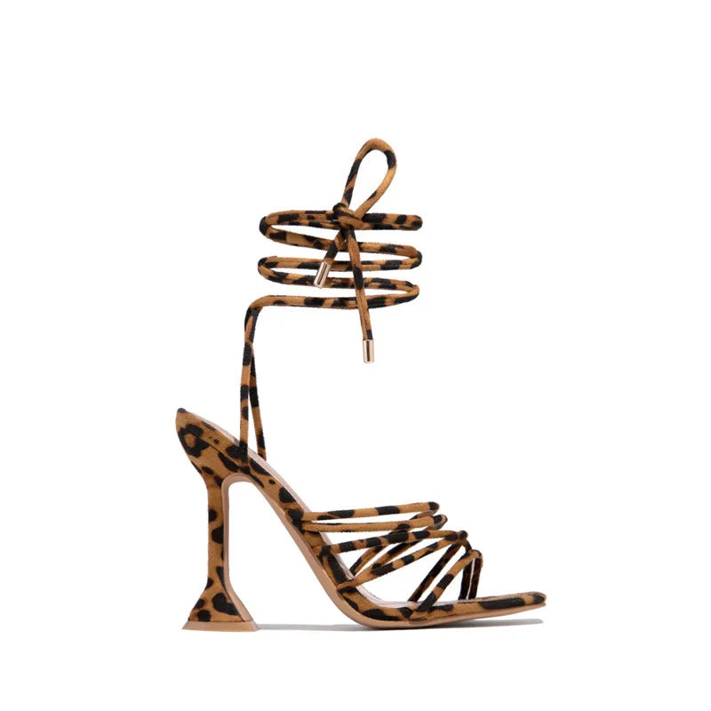 2022 New Summer Fashion High Heels Women Lacing Sexy Woman Pumps Gladiator Sandals Wedding Party Shoes on Heels Big Size 35-43