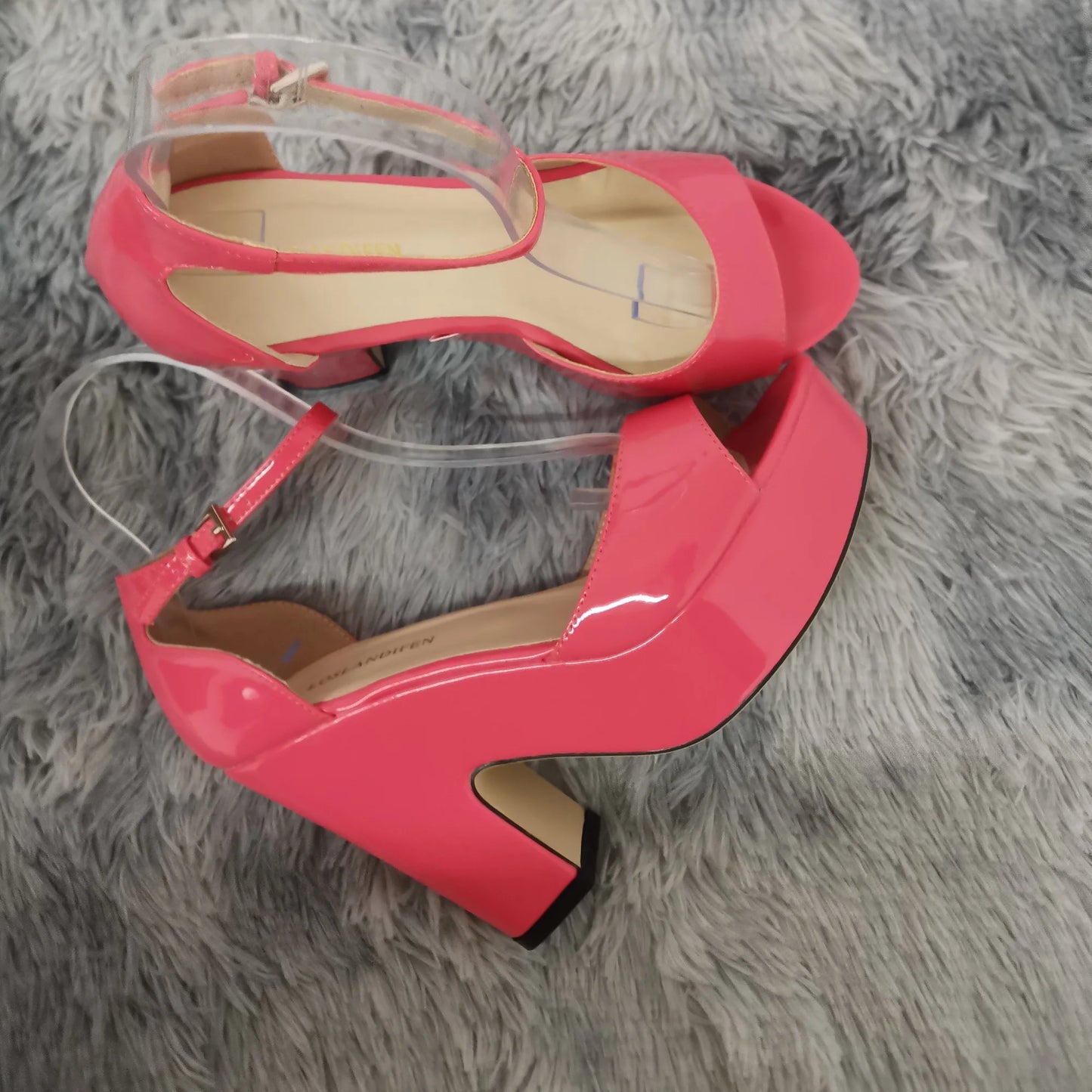 LOSLANDIFEN Women Sandals Summer Colourful Sexy Peep Toe Buckle Strap Sandal Platform Thick High Heels Party Red Wedding Shoes