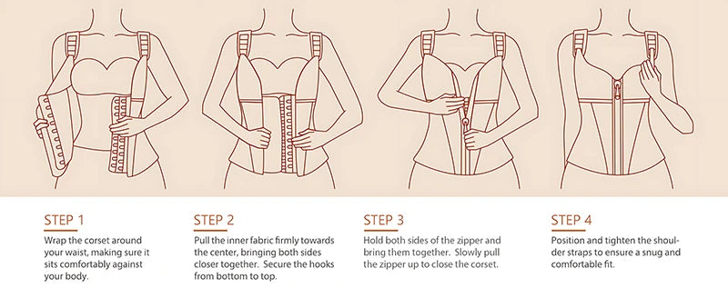 AfruliA XXXS Fajas Colombian Girdles High Compression Vest Waist Trainer Corset with Zipper Hook Flat Belly Slimming Body Shaper