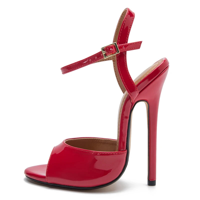 Women's Sandals 2025 Summer Shoes High Heels Hey Si Mey Sexy Black Red Party Slingback Dance Wedding Fetish Shoes Large Size