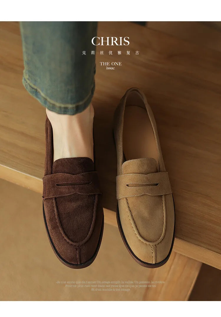 Brown Casual Flats Ladies Shoe Fashion Suede