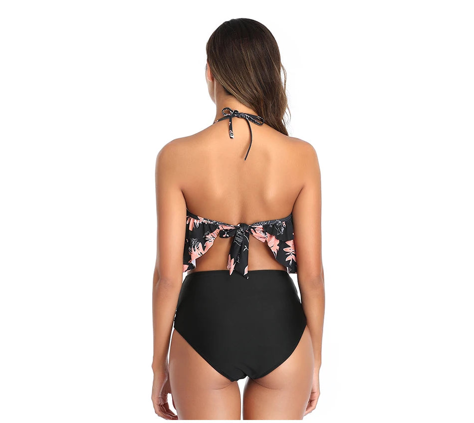 Swimwear High-Waist Split Two-Piece Beachwear Plus Size XXL