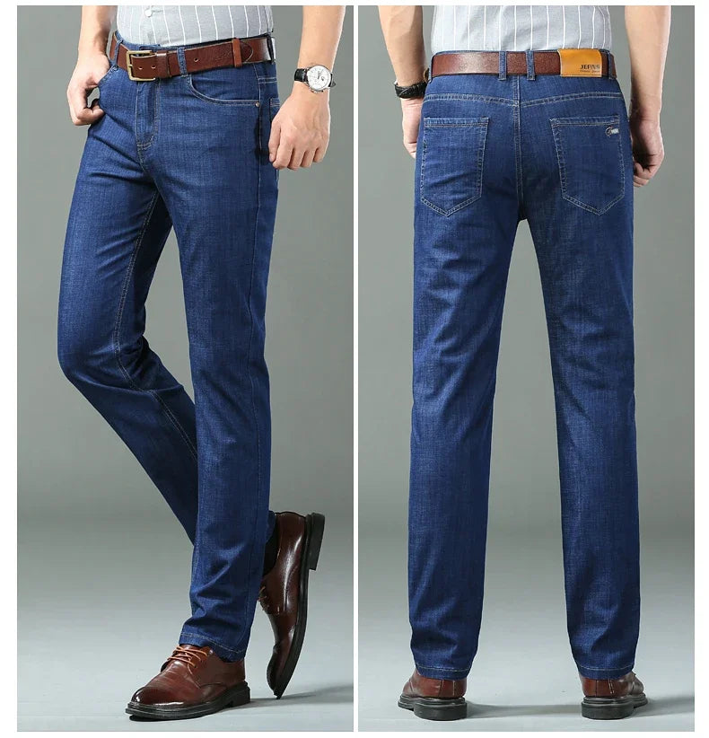 Ice Silk Thin Denim Jeans For Men Spring Summer