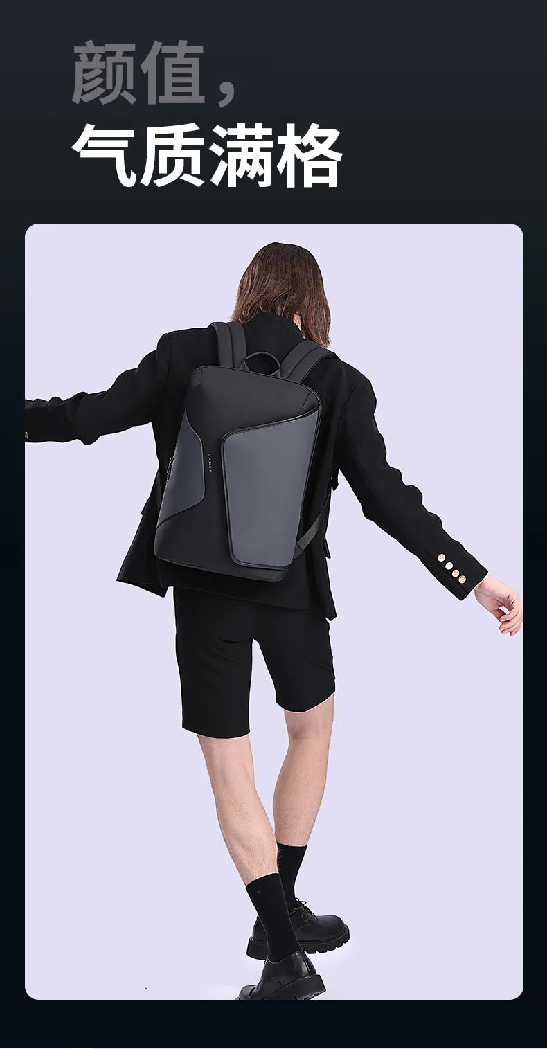 BANGE Business Backpack with External USB Port Anti Splashing Water Travel Backpack