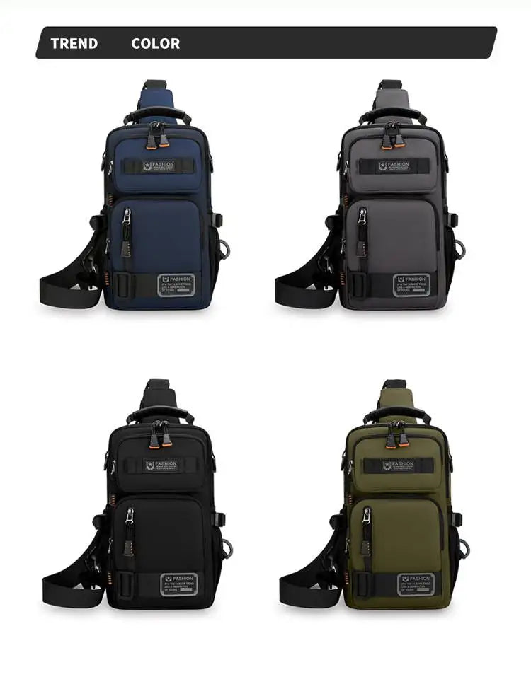 Men's Chest Bag Multifunctional Molle Waist Pack Travel Lightweight Handbag Outdoor Hiking Cycling Crossbody Bag Large Rig Pouch