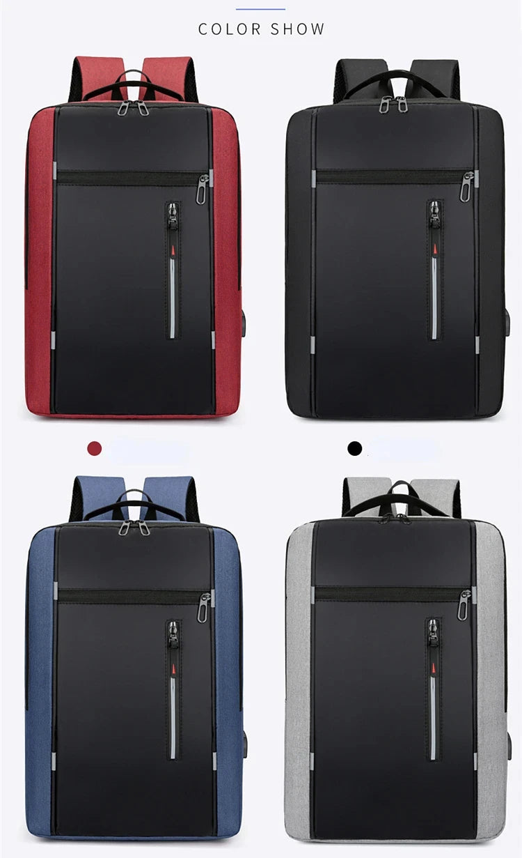 Waterproof Oxford Laptop Backpack for Men 15.6 Inch USB Charging Business Travel School Backpack High Capacity