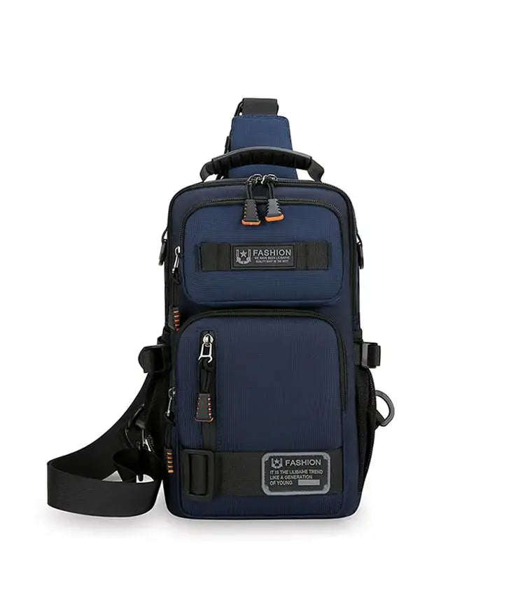 Men's Chest Bag Multifunctional Molle Waist Pack Travel Lightweight Handbag Outdoor Hiking Cycling Crossbody Bag Large Rig Pouch
