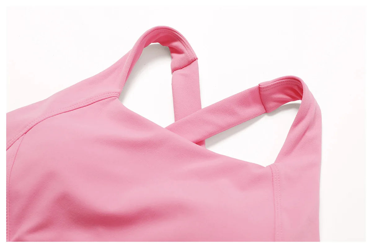 Workout Yoga Set for Women Gym Clothes Woman 2 Piece Strappy Sports Bra Butt Lifting Leggings Shorts Fitness Outfits Sportswear