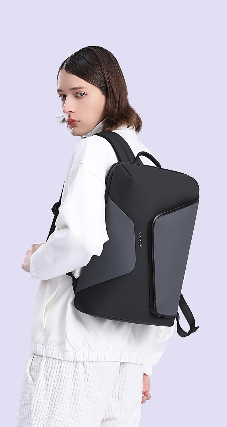 BANGE Business Backpack with External USB Port Anti Splashing Water Travel Backpack