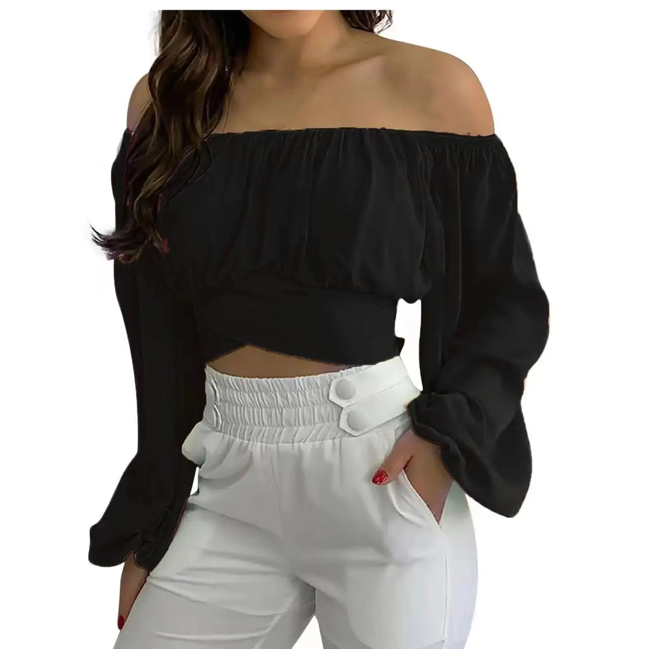 Women's Long Sleeve Off-the-shoulder Top