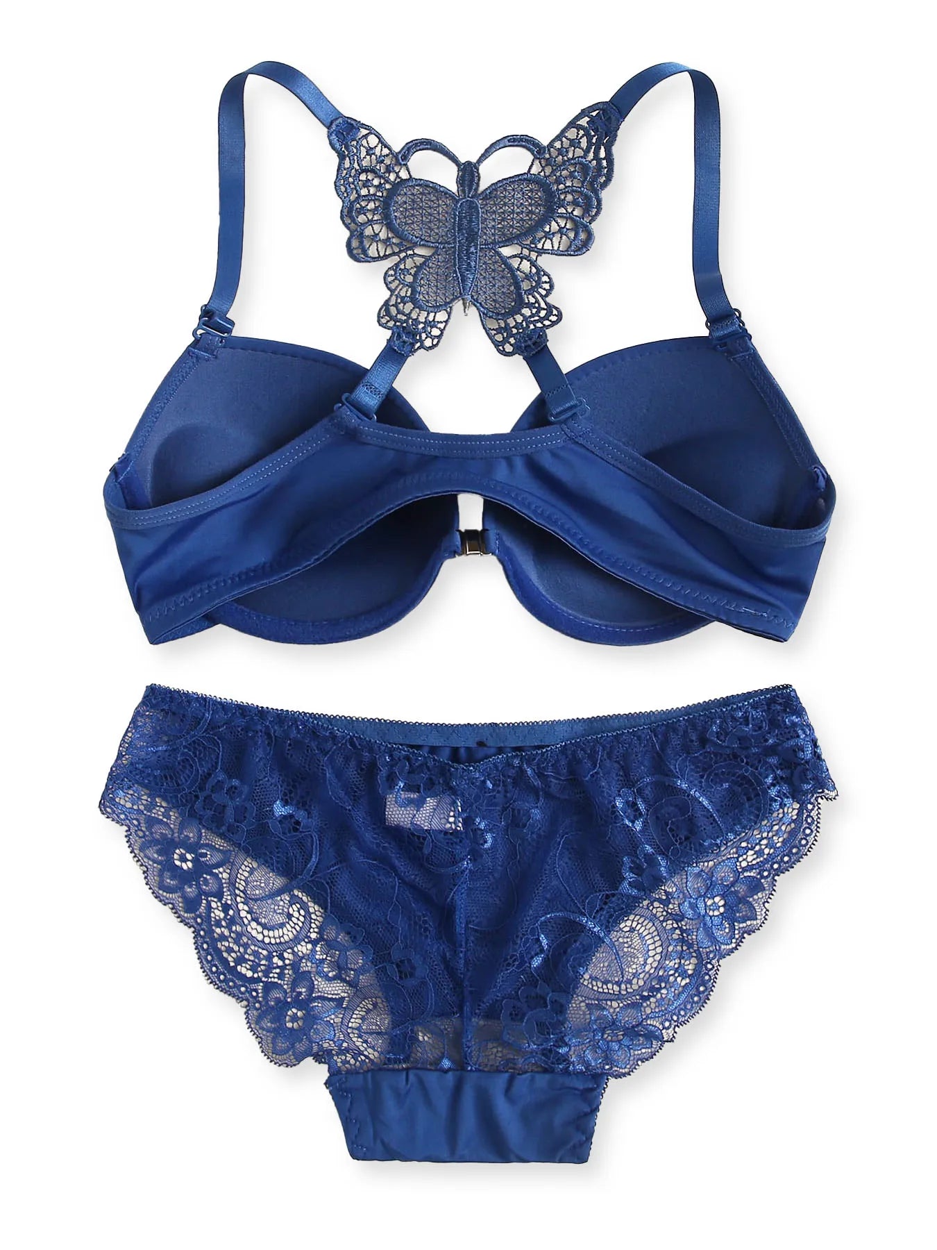 Hot selling 2-piece set of sexy red front button braissere beautiful back butterfly fashion bra push up women's set A2120