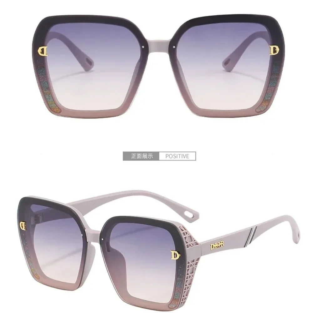 2025 New Fashion D-Logo Square Sunglasses for Women Trendy Street Style Sun Glasses Unisex Outdoor UV400 Protection Goggles