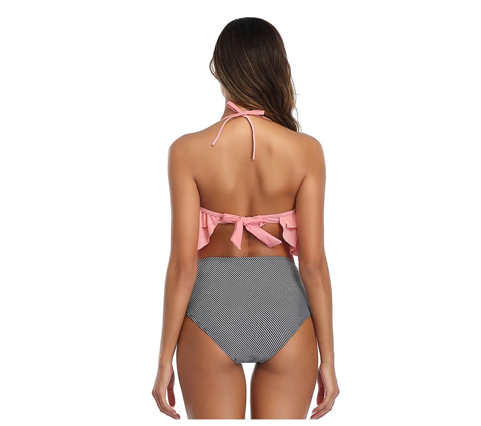 Swimwear High-Waist Split Two-Piece Beachwear Plus Size XXL