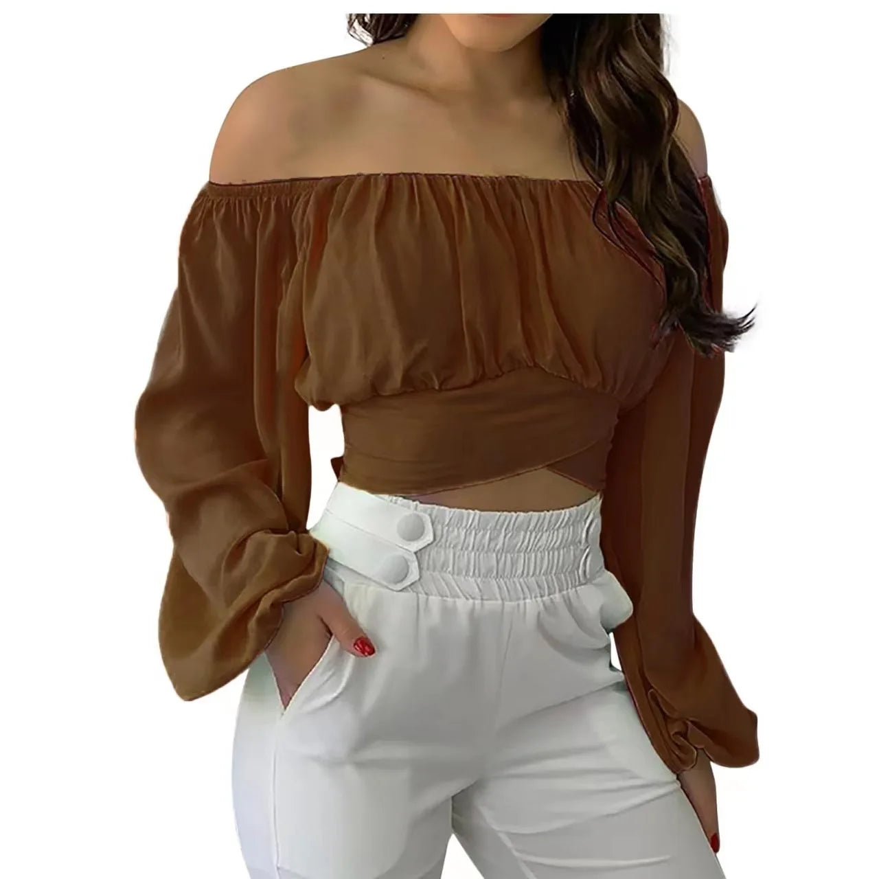 Women's Long Sleeve Off-the-shoulder Top