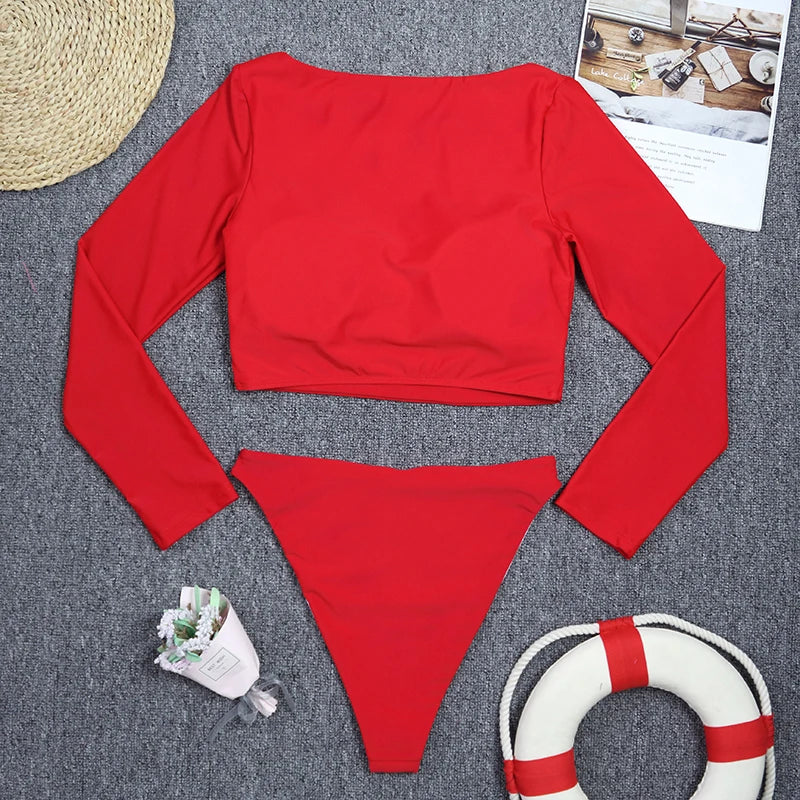 Women Surfing Two Piece Swimsuit