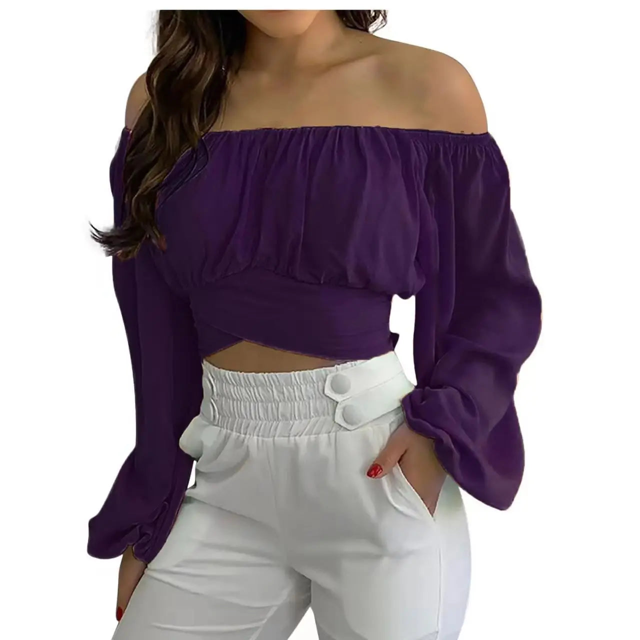 Women's Long Sleeve Off-the-shoulder Top