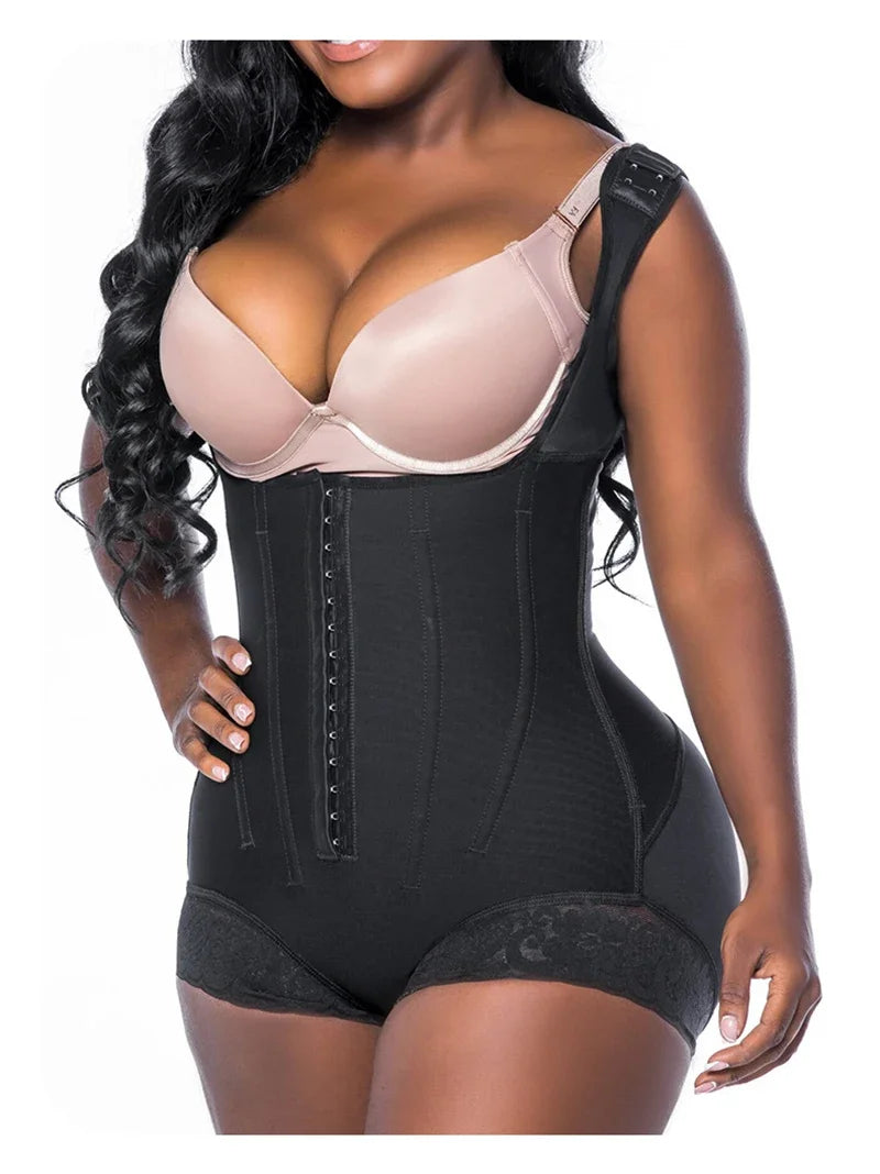 AfruliA Bodysuits Shapewear High Compression Body Shaper with 9 Steel Bones Post-Surgical Slimming Sheath Fajas Colombian Girdle