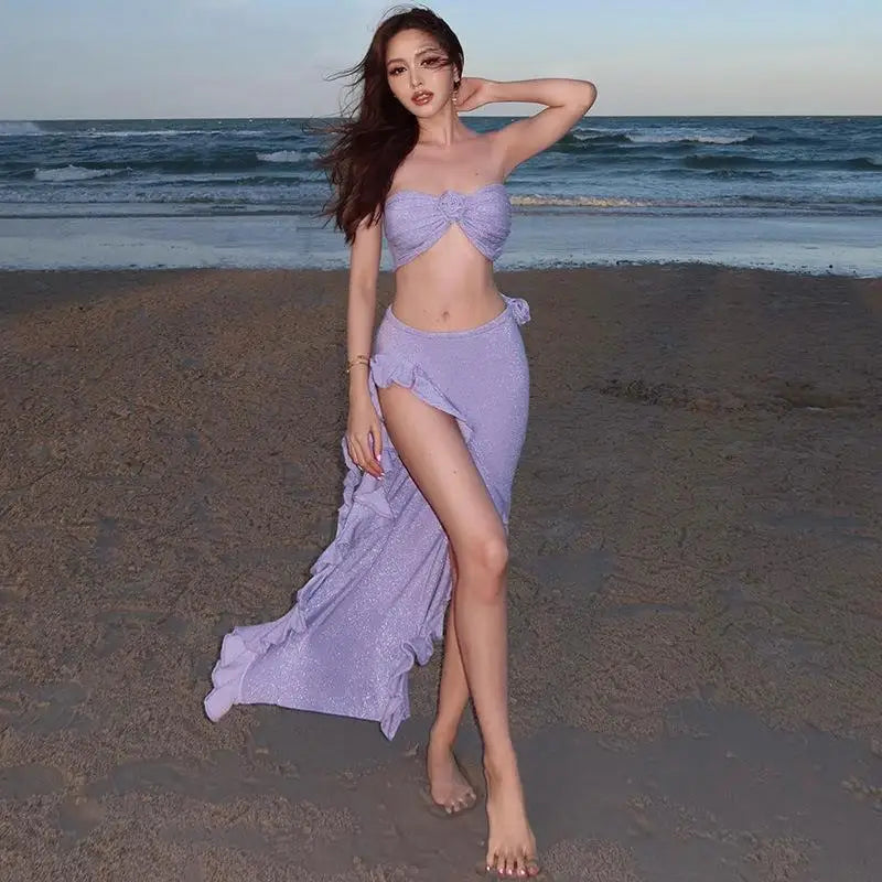 Women 3 Piece Swimwear Vacation Dress