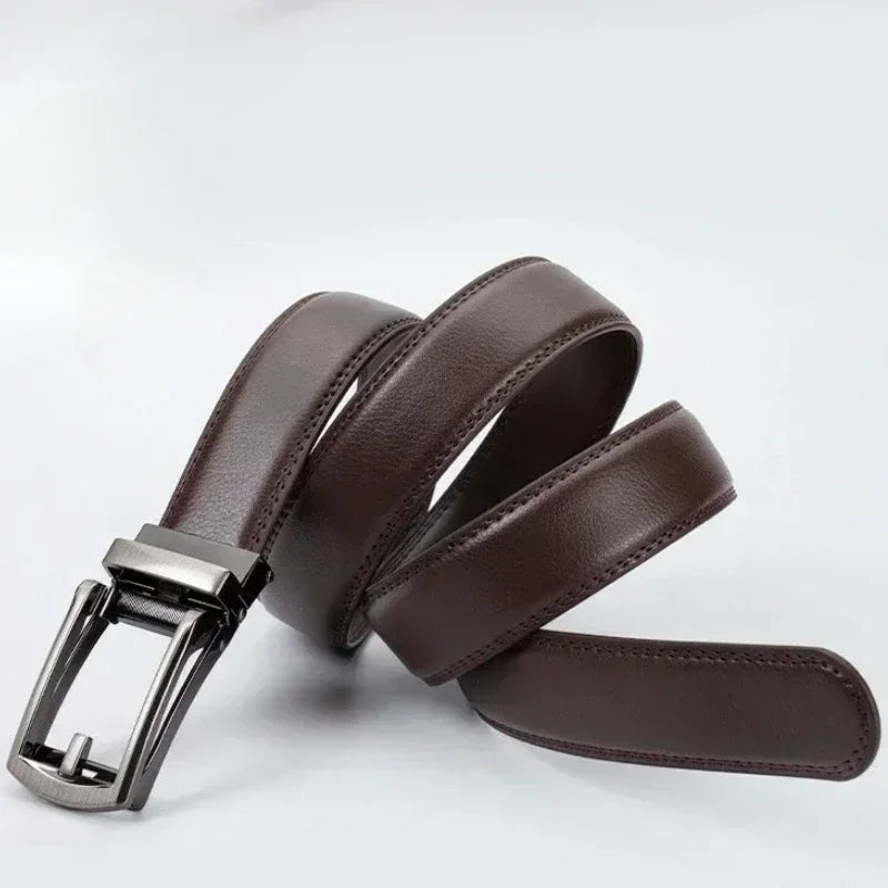 2025 Leather Men's Women's 3.5cm Click Belt with High Quality Alloy Automatic Buckle Unisex Classic Business Belts for Jeans
