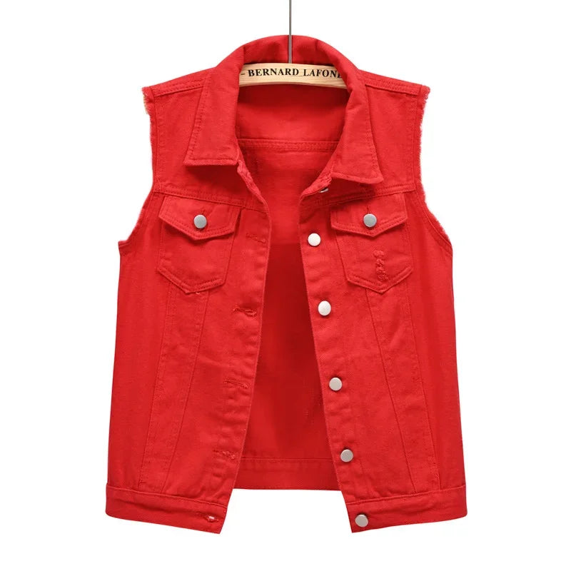 Streetwear Denim Vest for Women
