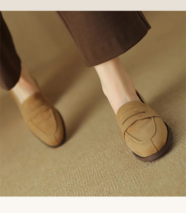 Brown Casual Flats Ladies Shoe Fashion Suede