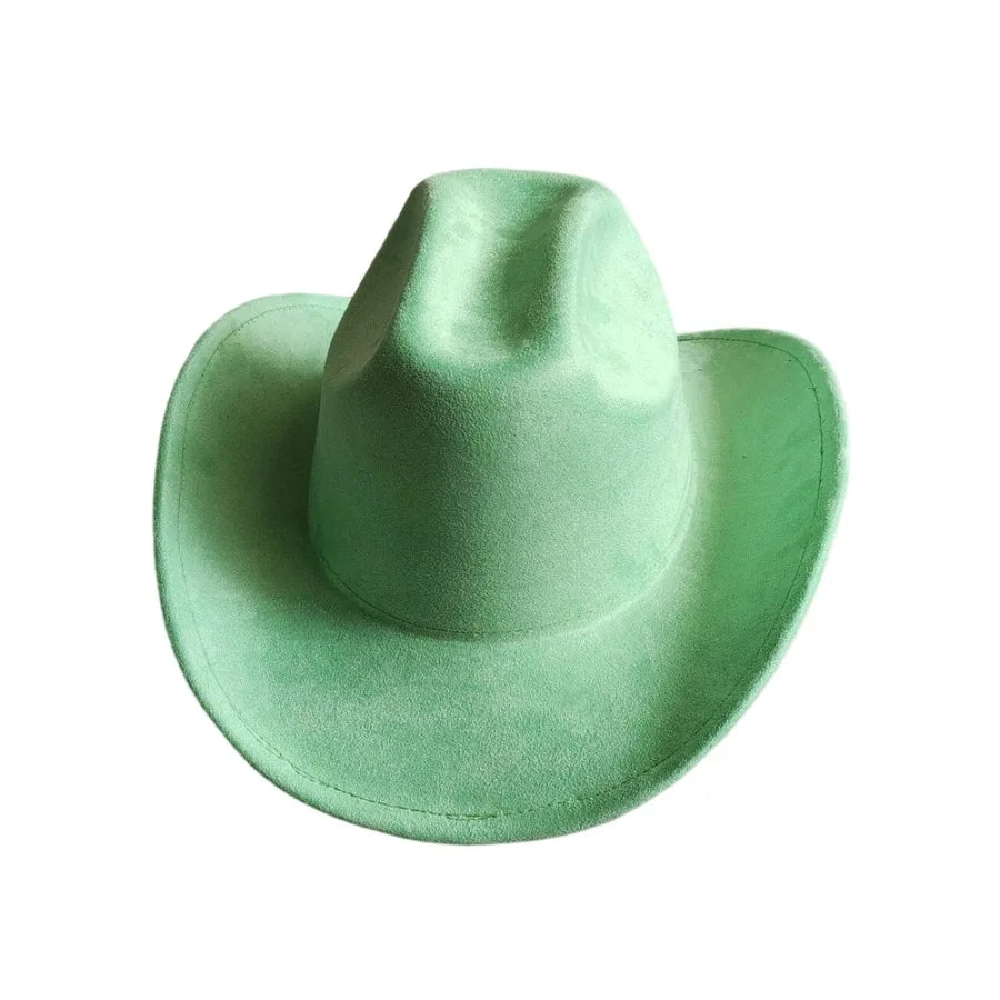 Cow Head Belt Suede Leather 7.5CM Western Cowboy Fedora Hat Women's Men's Church Jazz Hat Fashion Travel Party Hat Denim Hat