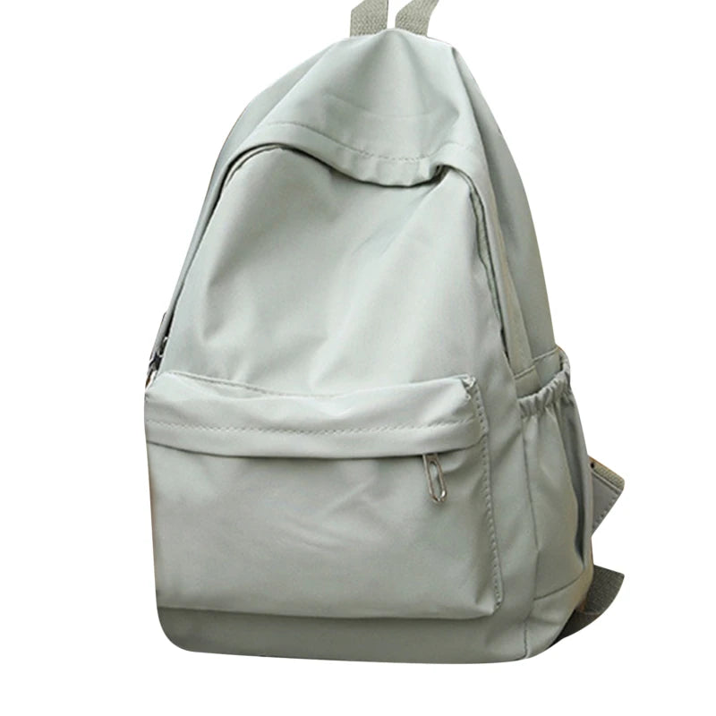 Women Schoolbag Waterproof Large Capacity School Backpack Smooth Zipper Solid Teens Girl Casual Daypack Bag Student Supply NEW