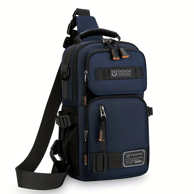 Men's Chest Bag Multifunctional Molle Waist Pack Travel Lightweight Handbag Outdoor Hiking Cycling Crossbody Bag Large Rig Pouch