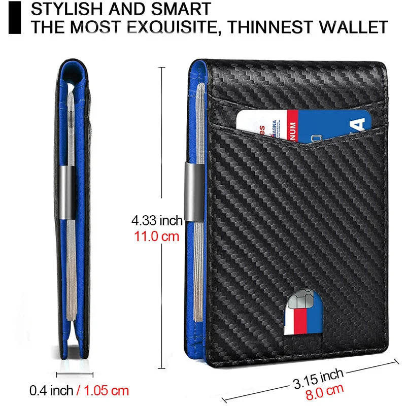 Rfid Microfier Leather Luxury Men Wallets Money Bag Slim Thin Man Card Holder Wallet for Men Short Purse Male Vallet Billfold