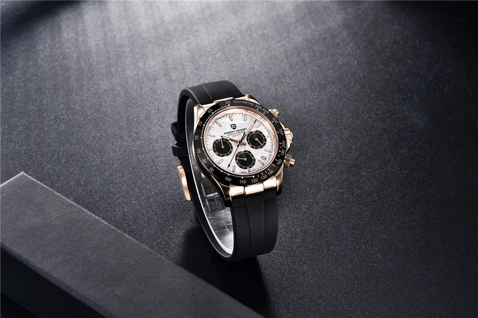 PAGANI DESIGN 40MM V2 Men Quartz Watches Sapphire Retro Chronograph Stainless Steel Waterproof Watch Men Relogio Masculino