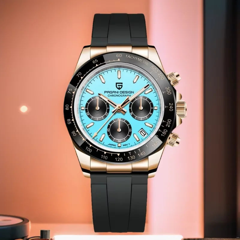 PAGANI DESIGN 40MM V2 Men Quartz Watches Sapphire Retro Chronograph Stainless Steel Waterproof Watch Men Relogio Masculino