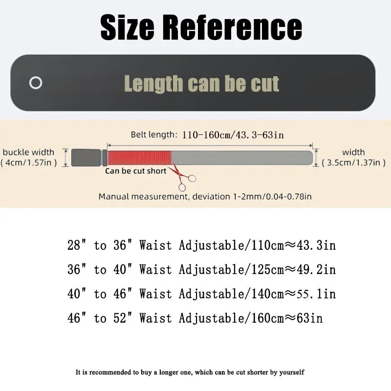 Fashion Men's Belt, Men’s Designer Belts Alloy Automatic Buckle, Canvas Belt, Sports Belt, Large Size 110-160cm Automatic Belt