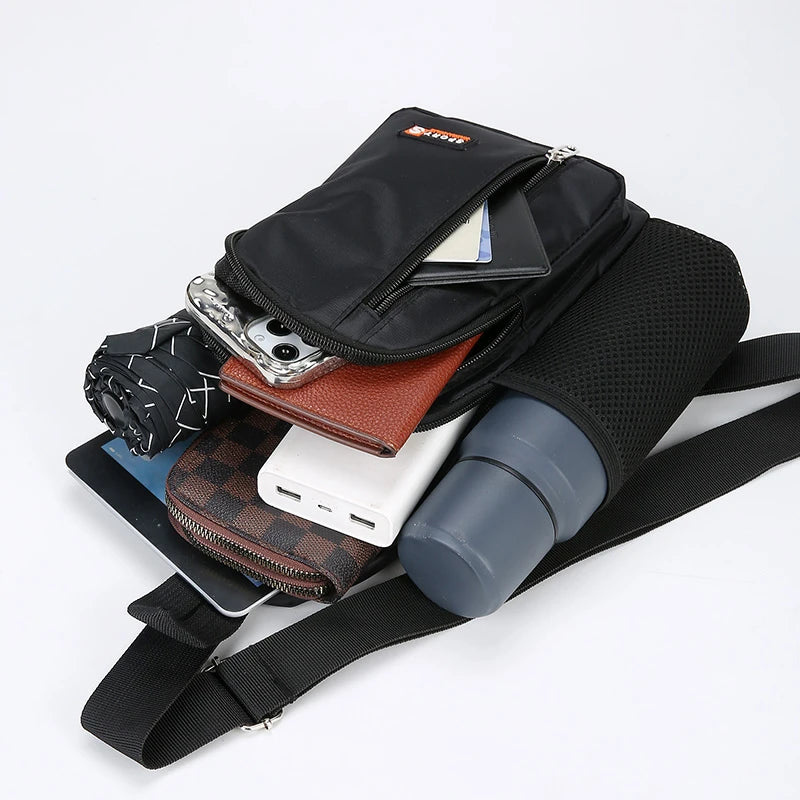 New Casual Breast Bag Travel Crossbody Bag Fashion Shoulder Bag Multifunctional Large Capacity Crossbody Bag for Men and Women