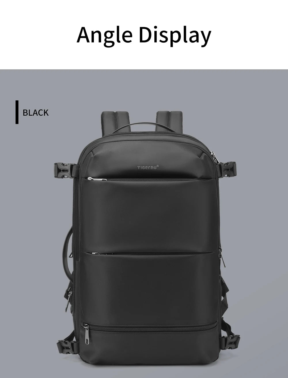 Tigernu Vacuum Compression Backpacks Men Travel Backpack Expandable USB Bag Large Capacity 17 Laptop Bags For Schoo Cabin Bags