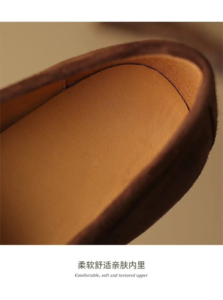 Brown Casual Flats Ladies Shoe Fashion Suede